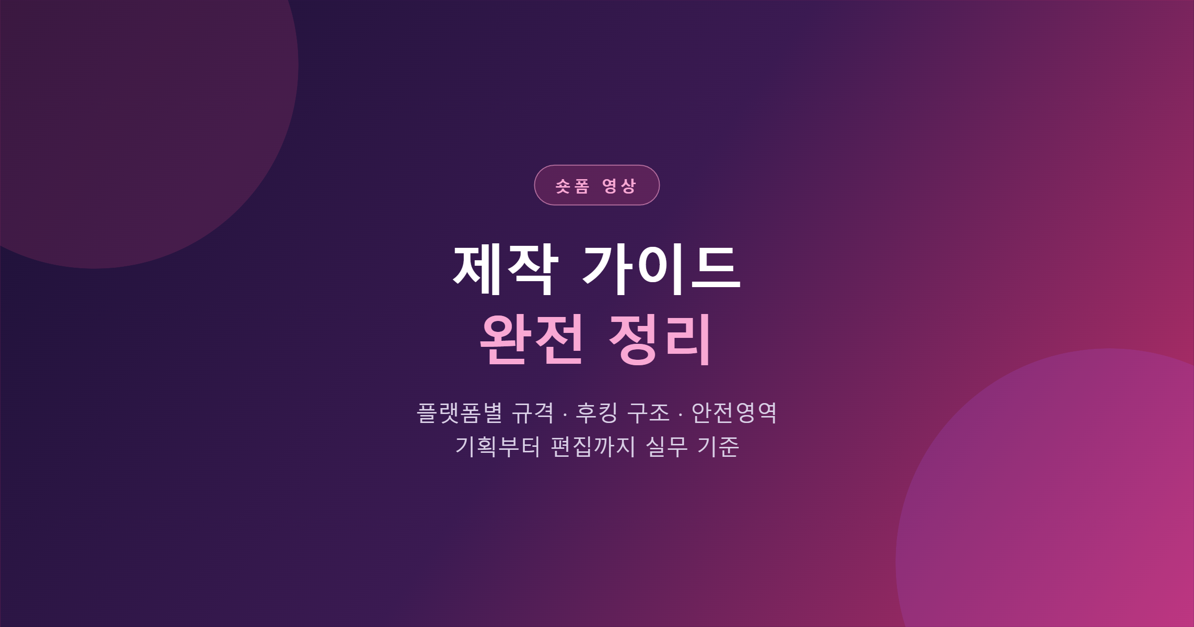숏폼 영상 완전 가이드 — 정의부터 플랫폼별 규격, 제작 가이드까지